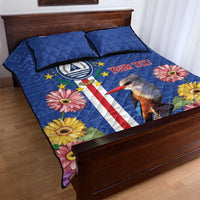 Personalised Cape Verde Quilt Bed Set Grey-Headed Kingfisher Mix Gerbera Daisy