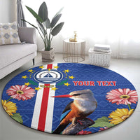 Personalised Cape Verde Round Carpet Grey-Headed Kingfisher Mix Gerbera Daisy