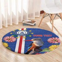 Personalised Cape Verde Round Carpet Grey-Headed Kingfisher Mix Gerbera Daisy