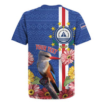 Personalised Cape Verde Rugby Jersey Grey-Headed Kingfisher Mix Gerbera Daisy