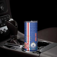 Personalised Cape Verde Skinny Tumbler Grey-Headed Kingfisher Mix Gerbera Daisy