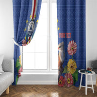 Personalised Cape Verde Window Curtain Grey-Headed Kingfisher Mix Gerbera Daisy
