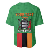 Personalised Zambia Baseball Jersey Flag Style Mix Kente Pattern