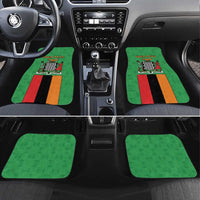 Personalised Zambia Car Mats Flag Style Mix Kente Pattern