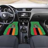 Personalised Zambia Car Mats Flag Style Mix Kente Pattern