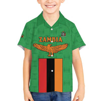 Personalised Zambia Family Matching Off Shoulder Maxi Dress and Hawaiian Shirt Flag Style Mix Kente Pattern