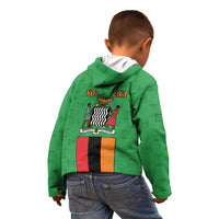 Personalised Zambia Kid Hoodie Flag Style Mix Kente Pattern