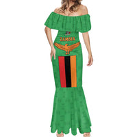 Personalised Zambia Mermaid Dress Flag Style Mix Kente Pattern