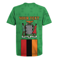 Personalised Zambia Rugby Jersey Flag Style Mix Kente Pattern
