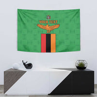 Personalised Zambia Tapestry Flag Style Mix Kente Pattern