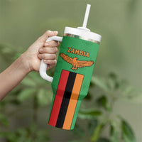 Personalised Zambia Tumbler With Handle Flag Style Mix Kente Pattern