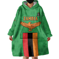 Personalised Zambia Wearable Blanket Hoodie Flag Style Mix Kente Pattern
