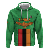 Personalised Zambia Zip Hoodie Flag Style Mix Kente Pattern