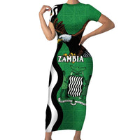 Zambia Family Matching Short Sleeve Bodycon Dress and Hawaiian Shirt One Zambia One Nation