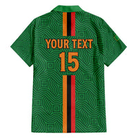 Custom Zambia Football Family Matching Off Shoulder Short Dress and Hawaiian Shirt Go Copper Bullets