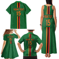 Custom Zambia Football Family Matching Tank Maxi Dress and Hawaiian Shirt Go Copper Bullets
