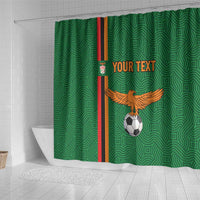 Custom Zambia Football Shower Curtain Go Copper Bullets