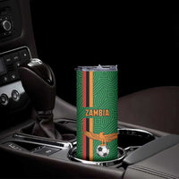 Custom Zambia Football Skinny Tumbler Go Copper Bullets
