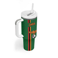 Custom Zambia Football Tumbler With Handle Go Copper Bullets