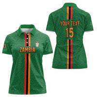 Custom Zambia Football Women Polo Shirt Go Copper Bullets