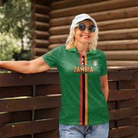 Custom Zambia Football Women Polo Shirt Go Copper Bullets