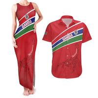 Custom Gambia Football Couples Matching Tank Maxi Dress and Hawaiian Shirt Go Scorpions Go