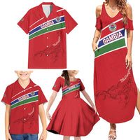 Custom Gambia Football Family Matching Summer Maxi Dress and Hawaiian Shirt Go Scorpions Go