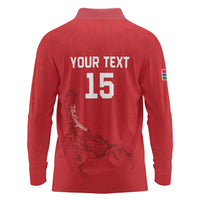 Custom Gambia Football Long Sleeve Polo Shirt Go Scorpions Go