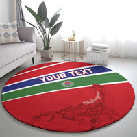 Custom Gambia Football Round Carpet Go Scorpions Go