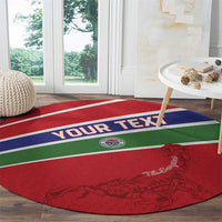 Custom Gambia Football Round Carpet Go Scorpions Go