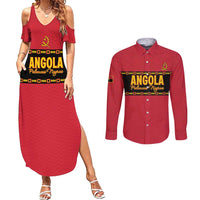 Custom Angola Football Couples Matching Summer Maxi Dress and Long Sleeve Button Shirt Avante Palancas Negras