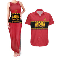 Custom Angola Football Couples Matching Tank Maxi Dress and Hawaiian Shirt Avante Palancas Negras