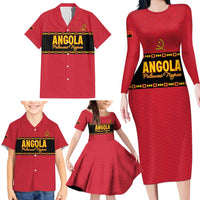Custom Angola Football Family Matching Long Sleeve Bodycon Dress and Hawaiian Shirt Avante Palancas Negras