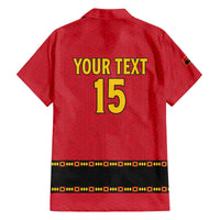 Custom Angola Football Family Matching Off The Shoulder Long Sleeve Dress and Hawaiian Shirt Avante Palancas Negras