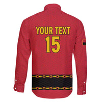 Custom Angola Football Family Matching Off The Shoulder Long Sleeve Dress and Hawaiian Shirt Avante Palancas Negras