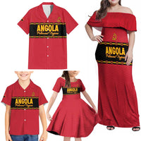 Custom Angola Football Family Matching Off Shoulder Maxi Dress and Hawaiian Shirt Avante Palancas Negras