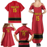 Custom Angola Football Family Matching Summer Maxi Dress and Hawaiian Shirt Avante Palancas Negras