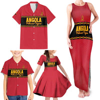 Custom Angola Football Family Matching Tank Maxi Dress and Hawaiian Shirt Avante Palancas Negras