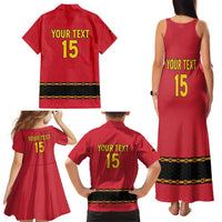 Custom Angola Football Family Matching Tank Maxi Dress and Hawaiian Shirt Avante Palancas Negras