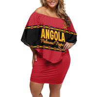 Custom Angola Football Off Shoulder Short Dress Avante Palancas Negras