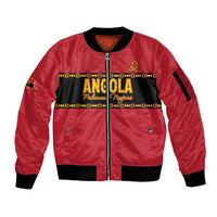 Custom Angola Football Sleeve Zip Bomber Jacket Avante Palancas Negras