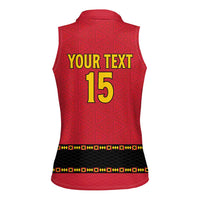 Custom Angola Football Women Sleeveless Polo Shirt Avante Palancas Negras