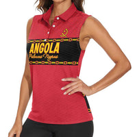 Custom Angola Football Women Sleeveless Polo Shirt Avante Palancas Negras