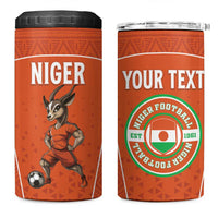 Custom Niger Football 4 in 1 Can Cooler Tumbler Allez les Menas On Va Gagner