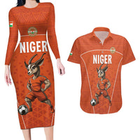 Custom Niger Football Couples Matching Long Sleeve Bodycon Dress and Hawaiian Shirt Allez les Menas On Va Gagner