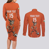 Custom Niger Football Couples Matching Long Sleeve Bodycon Dress and Long Sleeve Button Shirt Allez les Menas On Va Gagner