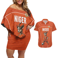 Custom Niger Football Couples Matching Off Shoulder Short Dress and Hawaiian Shirt Allez les Menas On Va Gagner