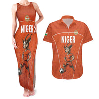 Custom Niger Football Couples Matching Tank Maxi Dress and Hawaiian Shirt Allez les Menas On Va Gagner