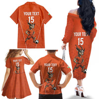 Custom Niger Football Family Matching Off The Shoulder Long Sleeve Dress and Hawaiian Shirt Allez les Menas On Va Gagner