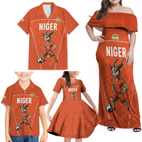 Custom Niger Football Family Matching Off Shoulder Maxi Dress and Hawaiian Shirt Allez les Menas On Va Gagner